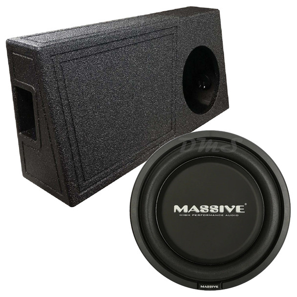 Massive Audio UFO 10 Package | 10 Inch 600W DVC 4 Ohm Slim Subwoofer & QBomb Ported Truck Box