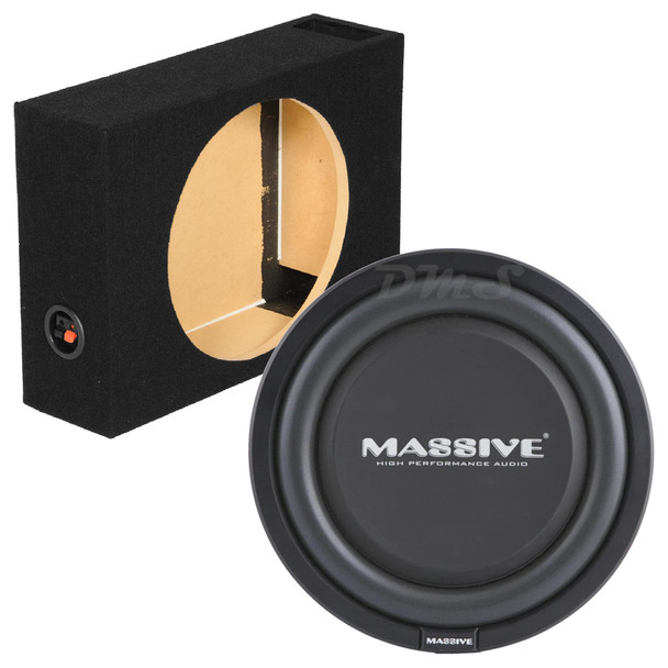 Massive Audio UFO 12 Package | 12 Inch 600W DVC 4 Ohm Slim Subwoofer & QPower Ported Slim Box