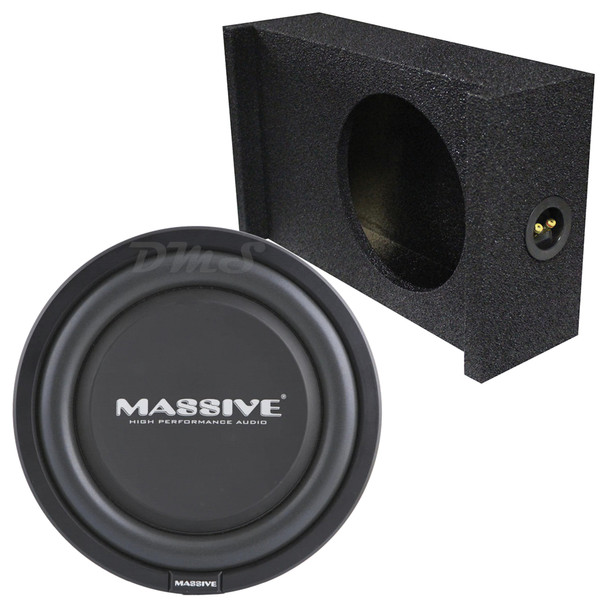 Massive Audio UFO 12 Package | 12 Inch 600W DVC 4 Ohm Slim Subwoofer & QBomb Sealed Downfire Box
