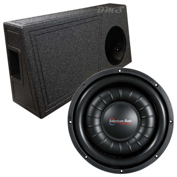 American Bass HAWK Slim 10 Package | 10 Inch 1500W DVC 2 Ohm Shallow Subwoofer & QBomb Ported Truck Box