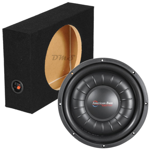 American Bass HAWK Slim 12 Package | 12" 2000W D4 Shallow Subwoofer & QPower Sealed Slim Box MAIN PHOTO