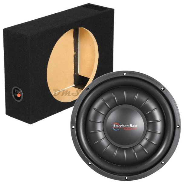 American Bass HAWK Slim 12 Package | 12 Inch 2000W DVC 4 Ohm Shallow Subwoofer & QPower Ported Slim Box