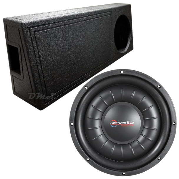 American Bass HAWK Slim 12 Package | 12 Inch 2000W DVC 4 Ohm Shallow Subwoofer & QBomb Ported Truck Box