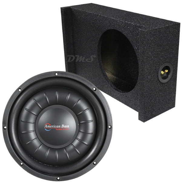American Bass HAWK Slim 12 Package | 12 Inch 2000W DVC 4 Ohm Shallow Subwoofer & QBomb Ported Truck Box