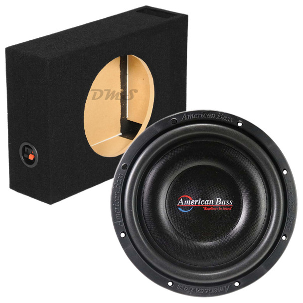 American Bass SL 10 Package | 10 Inch 600W SVC 4 Ohm Slim Subwoofer & QPower Ported Slim Box