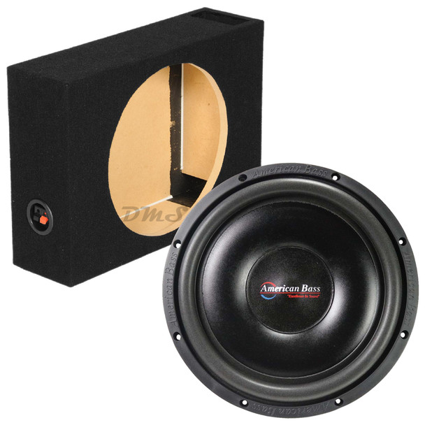 American Bass SL 12 Package | 12 Inch 600W SVC 4 Ohm Slim Subwoofer & QPower Ported Slim Box