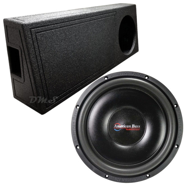 American Bass SL 12 Package | 12 Inch 600W SVC 4 Ohm Slim Subwoofer & QBomb Ported Truck Box