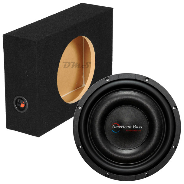 American Bass Titanium 10 Package | 10 Inch Slim 1000W DVC 4 Ohm Subwoofer & QPower Sealed Slim Box