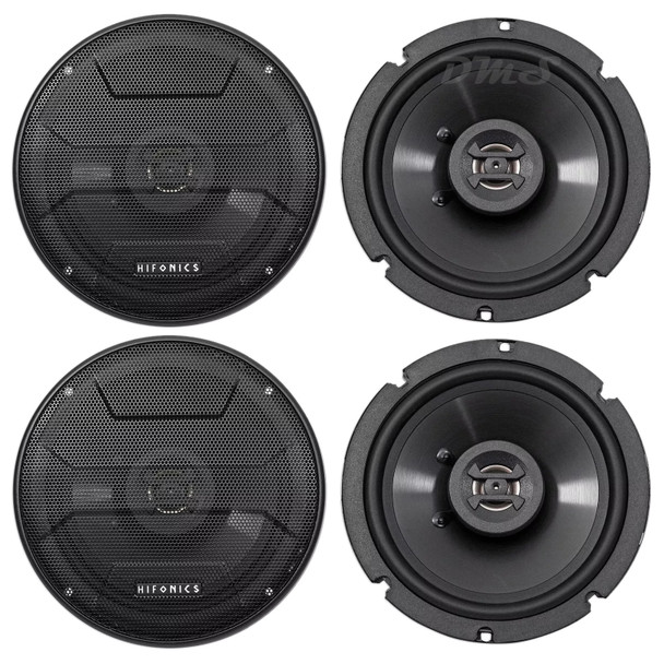 Hifonics Zeus ZS65CXS | 6.5 Inch 300W 4 Ohm 2-Way Shallow Mount Coaxial Speakers (4 Pack)