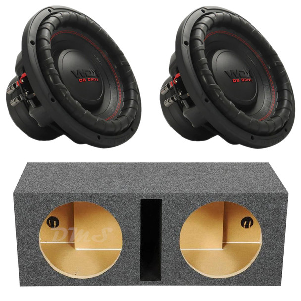 DB Drive WDX12G2R.4 Package | Dual 12 Inch 2500W Max DVC 4 Ohm Subwoofers & QPower HD Ported Box