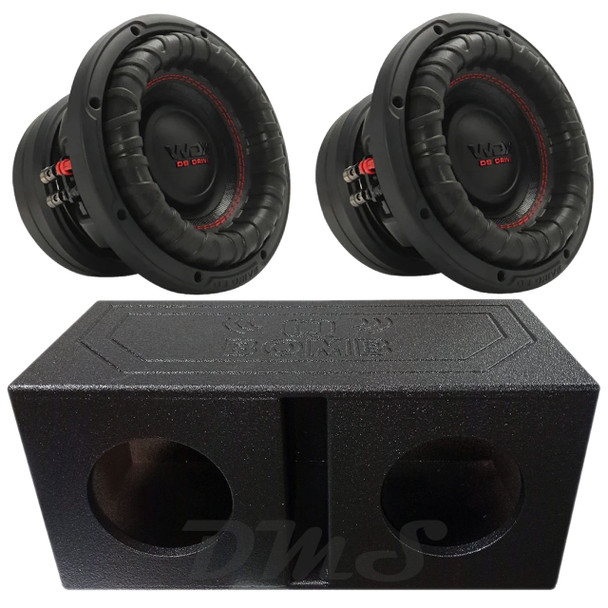 DB Drive WDX8G2R.2 Package | Dual 8 Inch 1500W Max DVC 2 Ohm Subwoofers & QBomb Ported Box