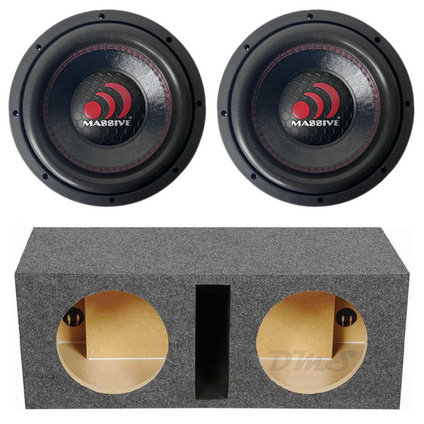 Massive Audio GTX104H Package | Dual 10 Inch 1600W DVC 4 Ohm Subwoofers & QPower HD Ported Box