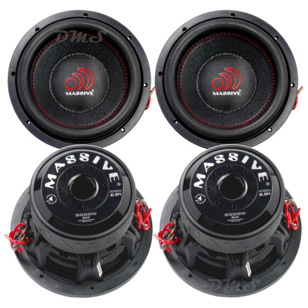 Massive Audio SUMMO XL 10 Inch 3000W DVC 4 Ohm Subwoofers | SUMMOXL104 (4 Pack)