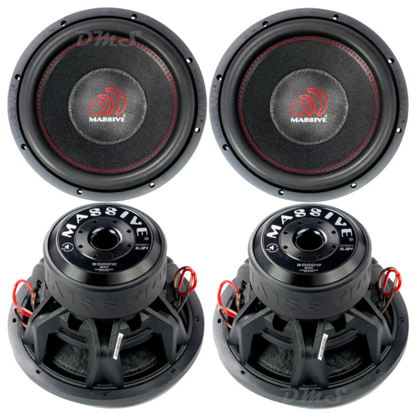 Massive Audio SUMMO XL 12 Inch 3000W DVC 4 Ohm Subwoofers | SUMMOXL124 (4 Pack)