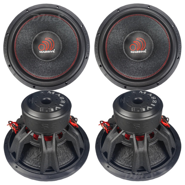 Massive Audio SUMMO XL 15 Inch 3000W DVC 4 Ohm Subwoofers | SUMMOXL154 (4 Pack)