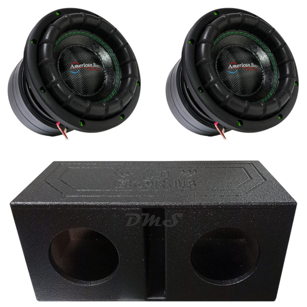 American Bass GODZILLA 8 Package | Dual 8 Inch 2400W DVC 2 Ohm Subwoofers & QBomb Ported Box