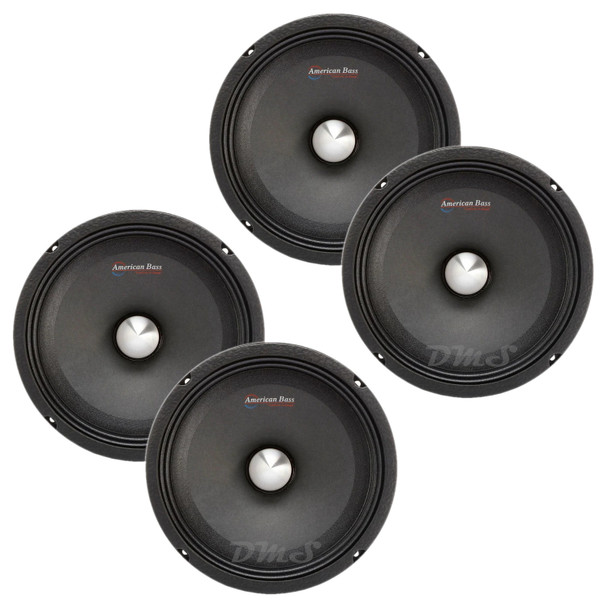American Bass NEO 8 Inch 400W 4 Ohm Pro Midrange Speakers | NEO8MR (4 Pack) MAIN PHOTO