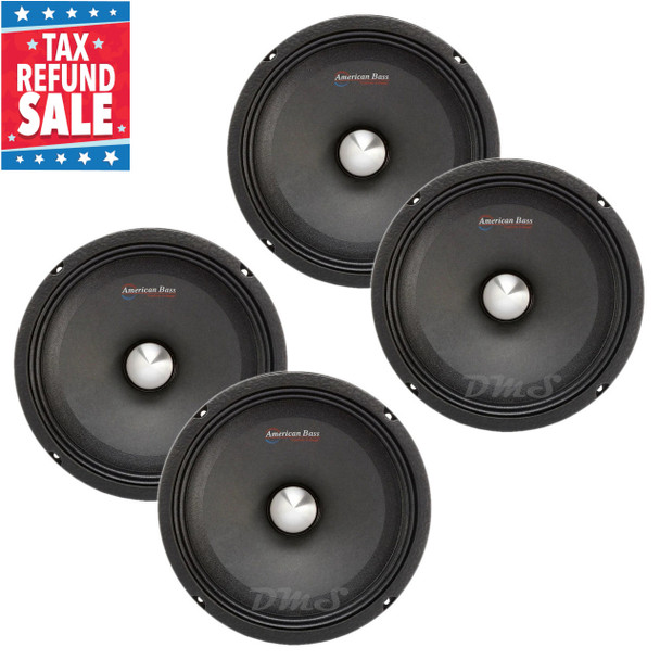 American Bass NEO 8 Inch 400W 4 Ohm Pro Midrange Speakers | NEO8MR (4 Pack) TAX TIME MAIN PHOTO