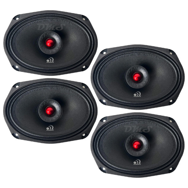 Massive Audio P69NTI | 6x9 Inch 320W 4 Ohm 2-Way PRO MidBass Speakers (4 Pack)