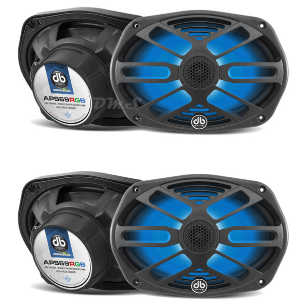 DB Drive APS69RGB | 6x9 Inch 400W 4 Ohm 2-Way Marine Speakers w/LED (4 Pack) MAIN PHOTO