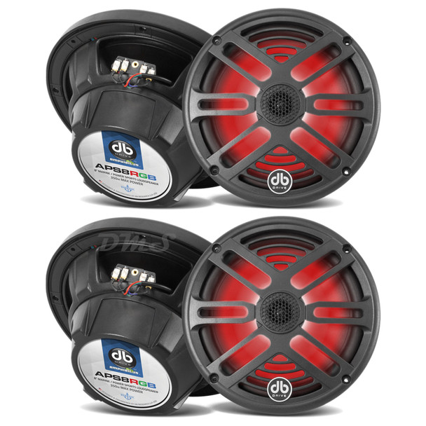 DB Drive APS8RGB | 8 Inch 350W 4 Ohm 2-Way Marine Speakers w/LED (Pair) MAIN PHOTO