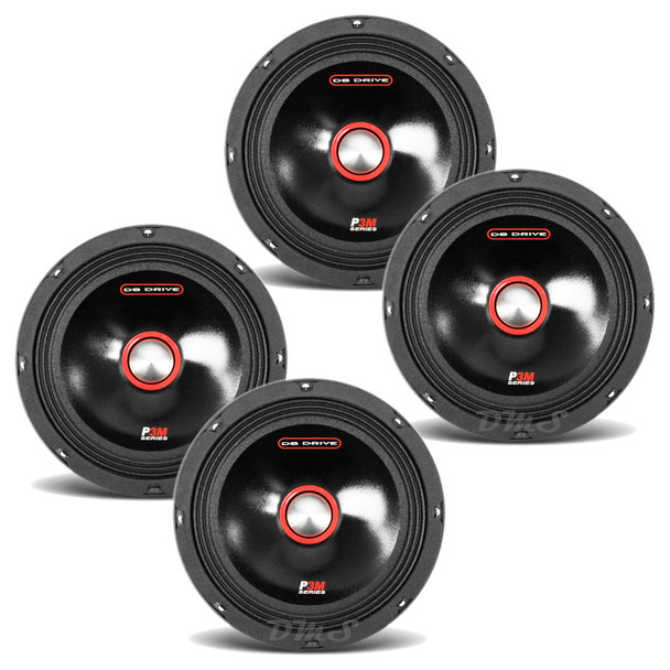 DB Drive P3M 8C | 8 Inch 275W 8 Ohm Pro Audio Midrange Speakers (4 Pack)