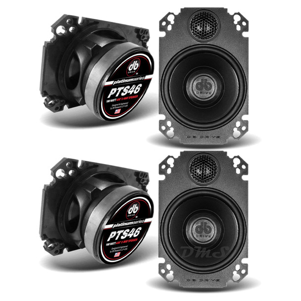 DB Drive PTS46 | 4x6 Inch 180W 2 Ohm 2-Way Speakers (4 Pack)