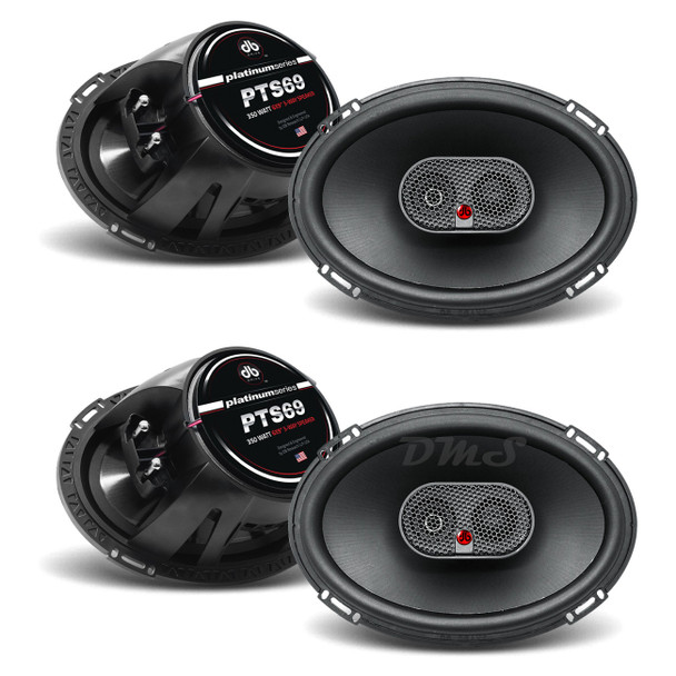 DB Drive PTS69 | 6x9 Inch 350W 2 Ohm 3-Way Coaxial Speakers (4 Pack)