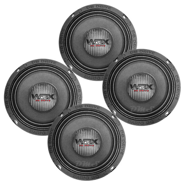 DB Drive WDX8MB6 | 6.5 Inch 400W 4 Ohm Pro Audio Mid-Bass Speakers (4 Pack)