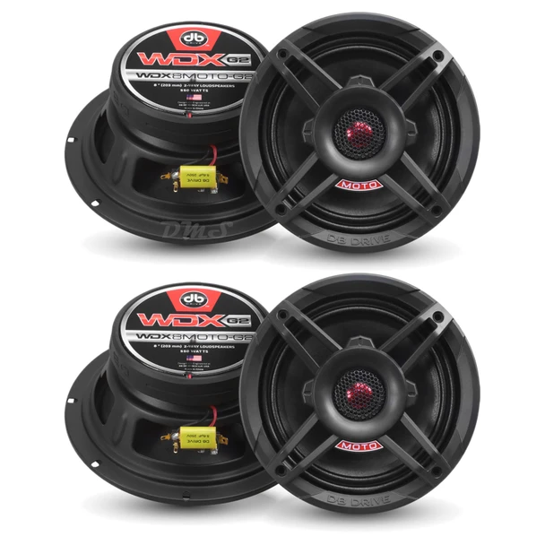 DB Drive WDX8MOTO-G2 | 8 Inch 550W 4 Ohm 2-Way Coaxial Speakers (4 Pack) MAIN PHOTO