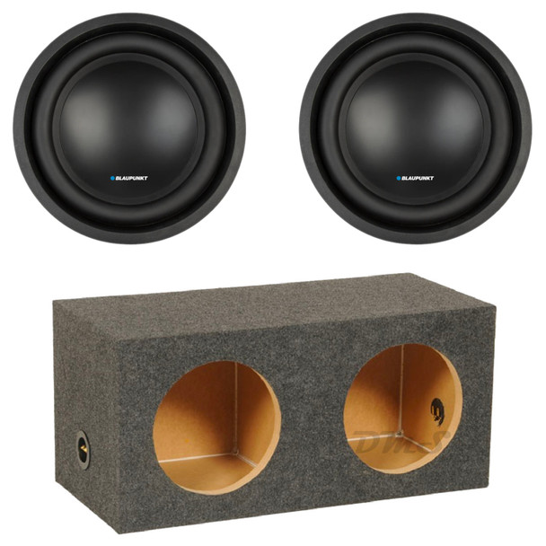 Blaupunkt BPW-HX100D Package | Dual 10 Inch 1000W D4 Ohm Subwoofers & QPower HD Sealed Box