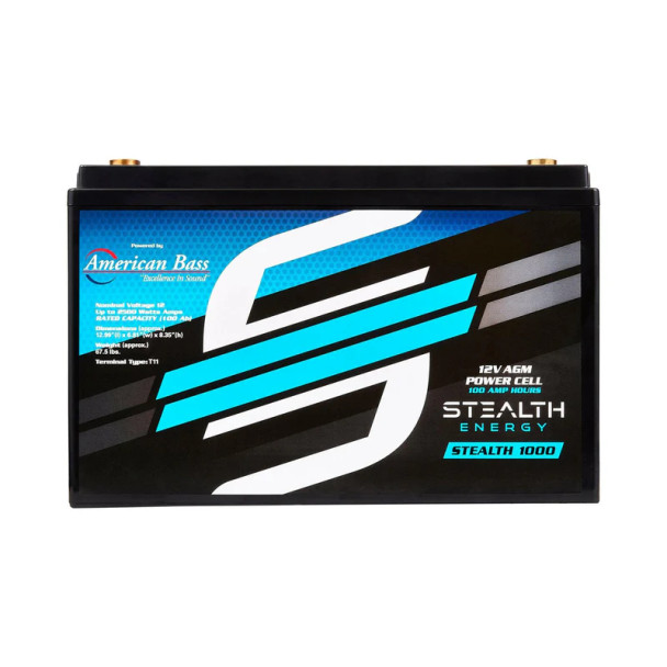 American Bass Stealth Energy STEALTH1000 | 12-Volt 100AH AGM Power Cell Battery