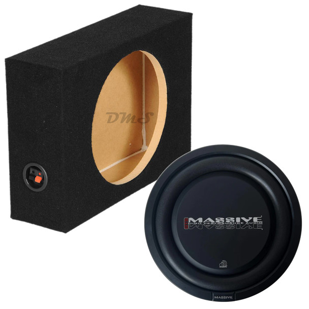 Massive Audio GTS 12 Inch 600W D4 Ohm Slim Subwoofer & QPower Sealed Slim Box
