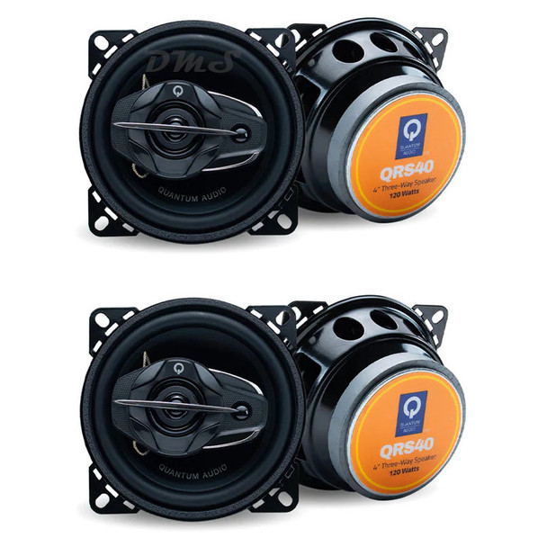 Quantum Audio QRS40 | 4 Inch 120W 4 Ohm 3-Way Coaxial Speakers (4 Pack) MAIN PHOTO