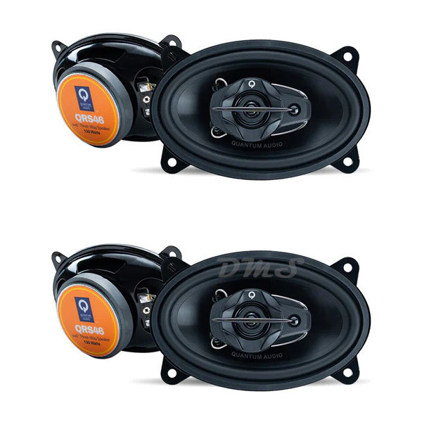 Quantum Audio QRS46 | 4x6 Inch 130W 4 Ohm 3-Way Coaxial Speakers (4 Pack) MAIN PHOTO