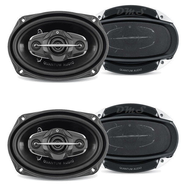 Quantum Audio QRS69 | 6x9 Inch 200W 4 Ohm 4-Way Coaxial Speakers (4 Pack)