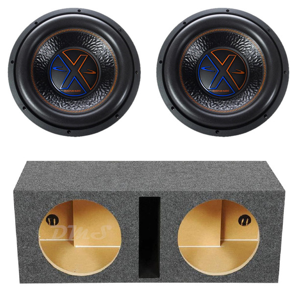 Quantum Audio QWX 12 Inch Package | Dual 4000W Max D4 Ohm Subwoofers & QPower HD Ported Box