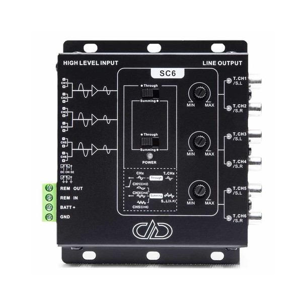 DD Audio SC6 | 6 Channel Line Output Signal Converter LOC