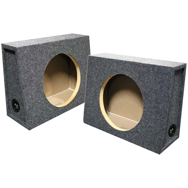 QPower QHDTW10S | 10 Inch Heavy-Duty Sealed Shallow Slim Subwoofer Boxes (Pair)
