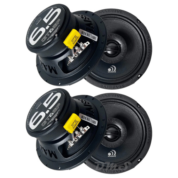 Massive Audio GT6SP | 6.5 Inch 200W 4 Ohm PRO Coaxial Speakers (4 Pack)