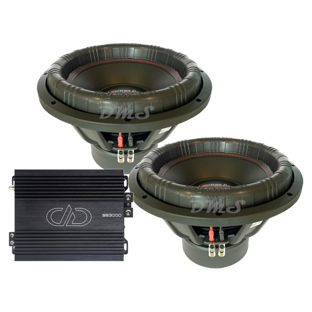 American Bass XFL-1544 V2 Subwoofers Pair & DD Audio SS3000 Monoblock Amp Package MAIN PHOTO
