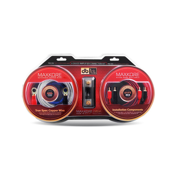 DB Link 4 Gauge 1500W MAXKORE OFC Complete Amplifier Wiring Kit Red | ME4K MAIN PHOTO