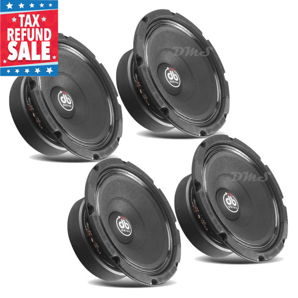 DB Drive P7M 8C | 8 Inch 375W 8 Ohm Pro Midrange Speakers (4 Pack)