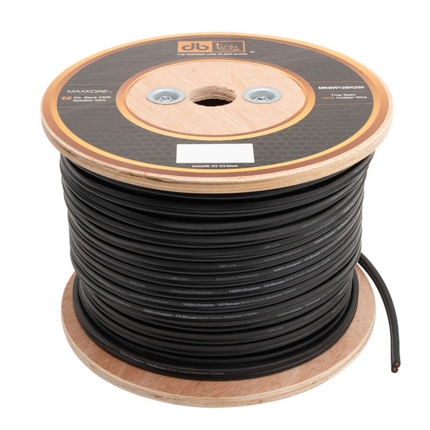 DB Link Maxkore 12 Gauge OFC Speaker Wire Roll 250 Feet Black | MKSW12BK250 MAIN PHOTO