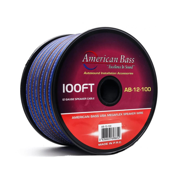 American Bass 12 Gauge MegaFlex Speaker Wire Roll 100 Feet | Blue MAIN PHOTO