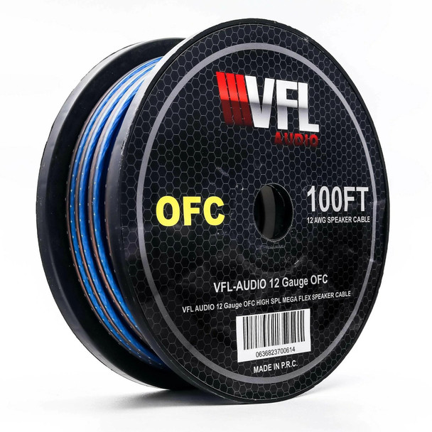 VFL Audio 12 Gauge OFC Speaker Wire Roll 100 Feet | Blue MAIN PHOTO