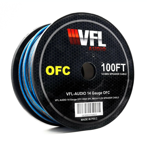 VFL Audio 14 Gauge OFC Speaker Wire Roll 200 Feet | Blue
