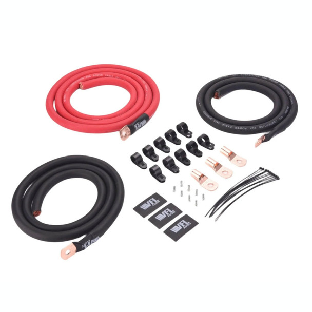 VFL Audio 0 Gauge OFC Copper Wire BIG 3 Wiring Upgrade Kit Red | VFL-BIG3