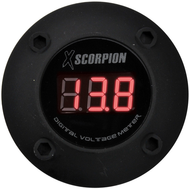 XScorpion DVM3RB | LED Digital Battery Volt Meter Gauge | Red & Black