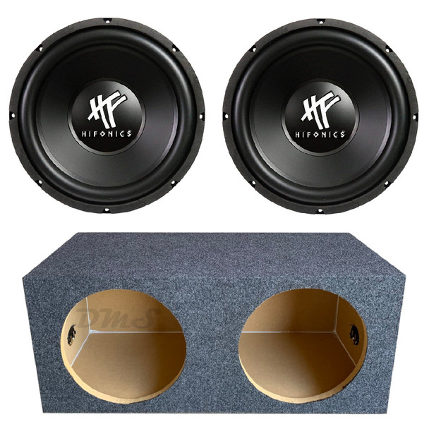 Hifonics HFX12D4BK Package | Dual 12 Inch 800W DVC 4 Ohm Subwoofers & QPower HD Sealed Box
